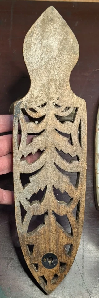 Vintage Gothic Hand Carved Wooden, Candle Wall Sconce Holders, Repurpose  - Image 2 of 4