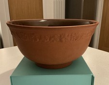 Vintage Terracotta & Glazed Large Mixing Bowl. 30cm diameter.