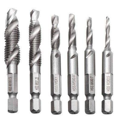 6 Stück Spiralbohrer Bohrer Schraubengewinde Metrische Gewindebohrer