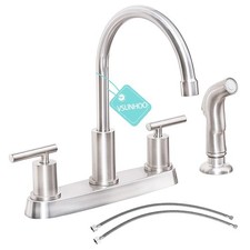 Kitchen Faucets, Kitchen Sink Faucet, Brushed Nickel Kitchen Faucet with Spra...
