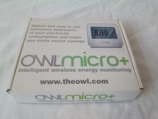 Owl Micro+ Wireless Electricity Monitor White Digital Display Battery-Operated 