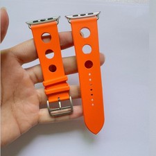 Fluoroelastomer 49mm Watch Band Strap For Apple Watch With Titanium Matel Buckle