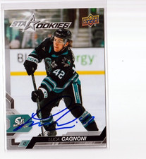 LUCA CAGNONI autographed SIGNED '24/25 Upper Deck AHL card SAN JOSE BARRACUDA