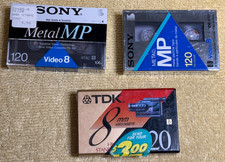 3 - 8mm Video Camcorder Tapes - 120 minutes, SONY  TDK, New  Sealed 