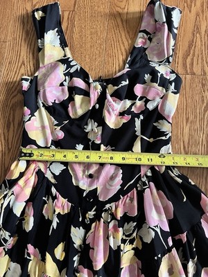 Vanessa Mooney Elisabeth Romper Mini Dress Black Floral Sz S *ALTERED PLS  READ* | eBay