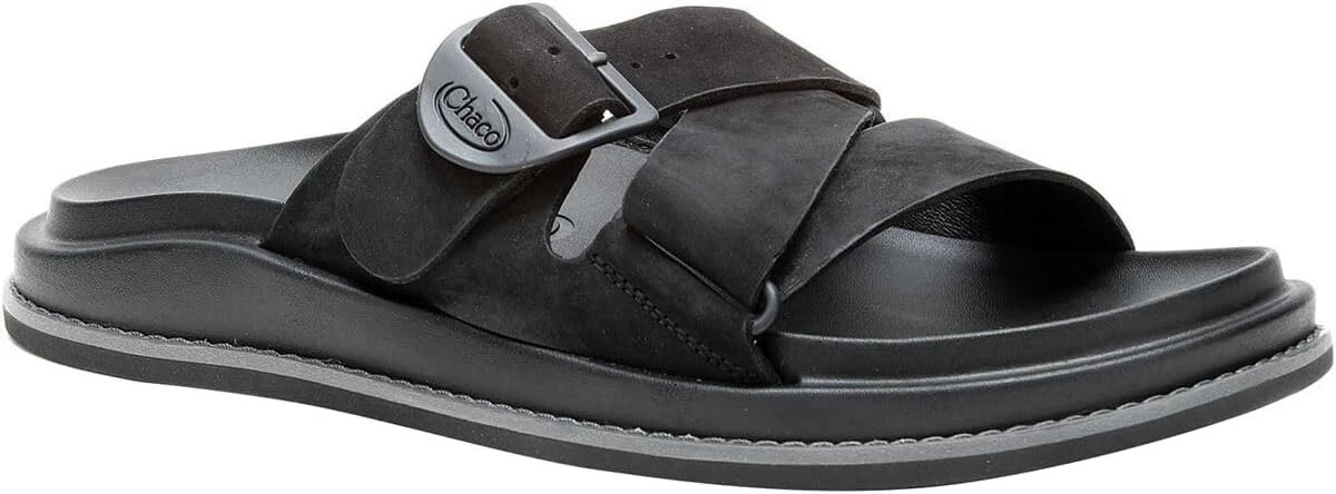 Chaco Womens Townes Slide Nubuck Leather Sandals Adjustable Buckle Black Size 9