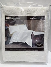 New Vintage Matelasse Coverlet/Bedspread Queen/Full Ivory Cream JCP Cotton: READ