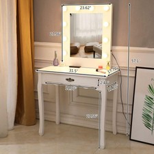 Home Garden Vanities Makeup Tables Vanity Makeup Dressing Table Set Jewelry Desk With 10led Light 1 Drawers Mirror Stbalia Ac Id