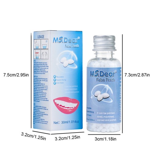 2PCS False Teeth Solid Glue Temporary Tooth Repair Moldable Teeth Gap Denture - Picture 14 of 16