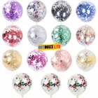 12" Confetti Glitter Clear Balloons Birthday Weddings Colourful Party Decoration