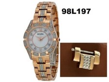 LINKS ONLY - Ladies Bulova watch rose gold tone 98P197 Extra Extender c4 