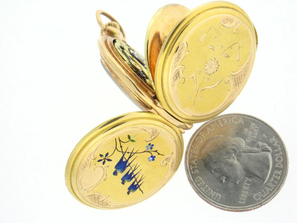 Винтажные карманные часы из золота 14 карат 1a Q TE патентное украшение De GENEVE - Изображение 2 из 4