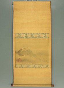 掛軸1967 JAPANESE HANGING SCROLL : KITA BUSEI "Mt.Fuji" @m297