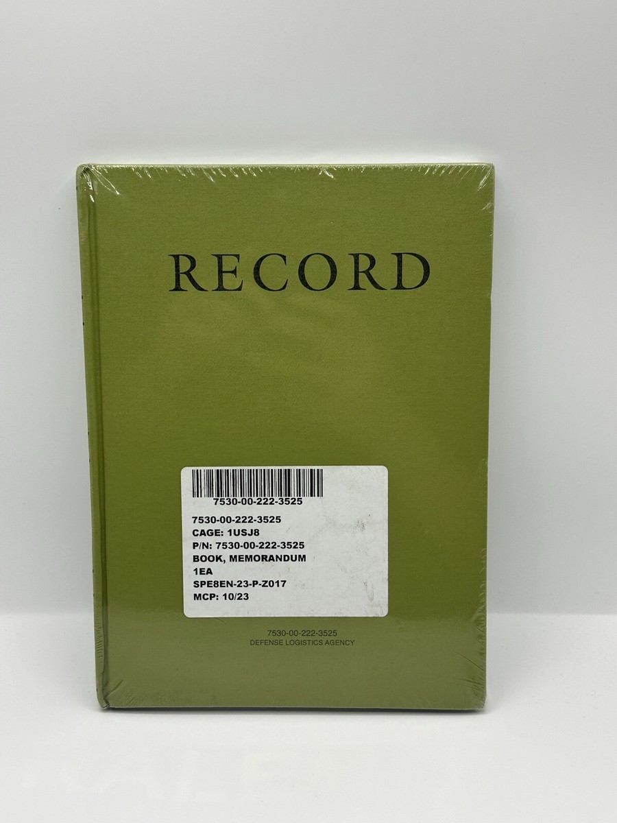 Record Book Defense Logistics Agency 8x10.5” Notebook Hardcover