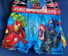 Kids Underwear Avengers Boys 4 Pack Athletic Boxer Briefs Size 8