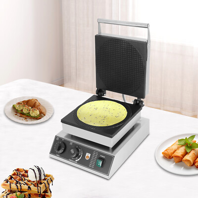 110V 1750W Commercial Electric Dutch Stroopwafels Baker Maker Machine Nonstick