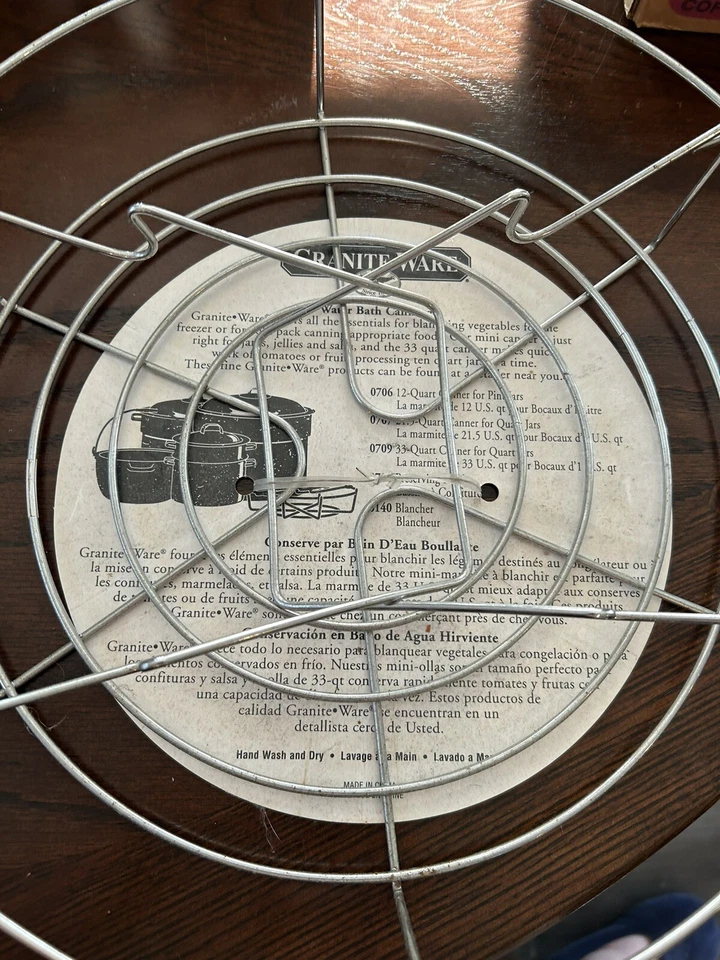 GRANITE WARE #0715 12 1/4" Diámetro Canner Rack Soporta 7-1 Qt Frascos Baño de Agua Foto 3 de 3