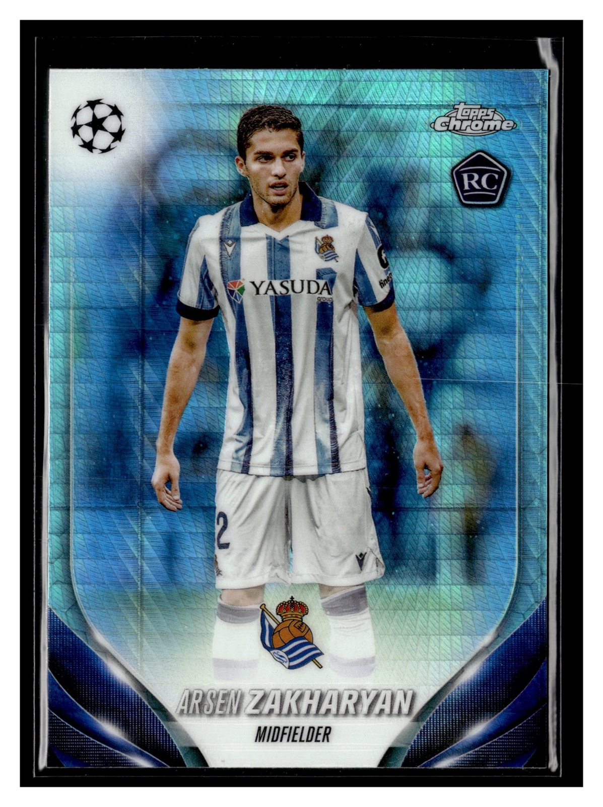 2023-24 Topps Chrome UEFA #141 Arsen Zakharyan Aqua Prism Refractor