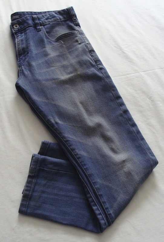 (Men's) SCOTCH & SODA Med-Light "DIRTY" Wash DISTRESSED "SKIM" Jeans Sz 34 x 27
