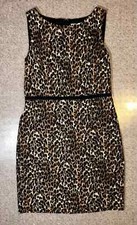 Ann Taylor LOFT Women's Dress Lined Zip Animal Print Size 8 Multi