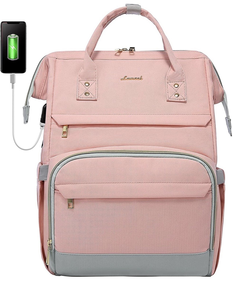 best women's laptop backpack CLUCI Leather for Women 15.6 inch Computer Backpack Stylish Travel Backpack Purse for Women Work Daypack Bag Off-white with brown : Electronics boasting a sleek silhouette that complements your on I Tried Out Dozens of