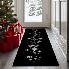Christmas Rug,Christmas Gift,Snowflakes Runner,Christmas Decor,Xmas Area Rug