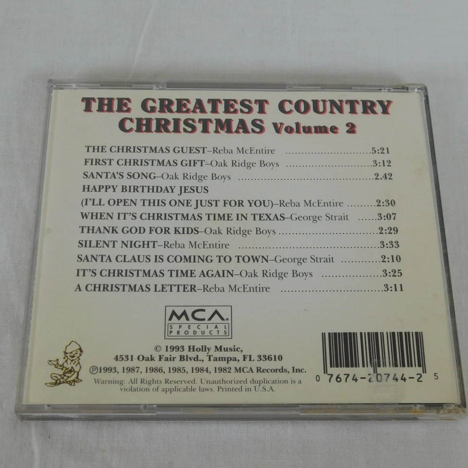 Greatest Country Christmas Volume 2 CD 1993 Carols Compilation Reba McEntire Foto 2 de 4