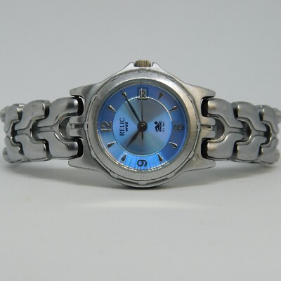 Relic by Fossil ZR11597 Women\'s Watch Blue Dial Silver Tone Bracelet Date Quartz Relic Watch Women Silver Tone Date Round Blue | Mercari main image 4