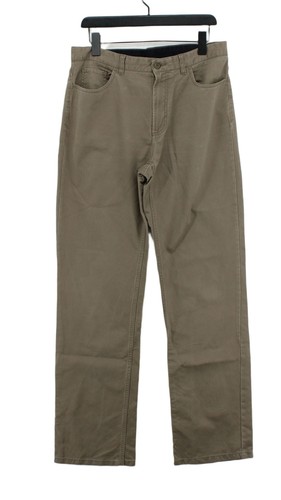 Austin Reed Pantalone Tuta Uomo W 36 in Marrone 100% Cotone Pantaloni Abito Dritto