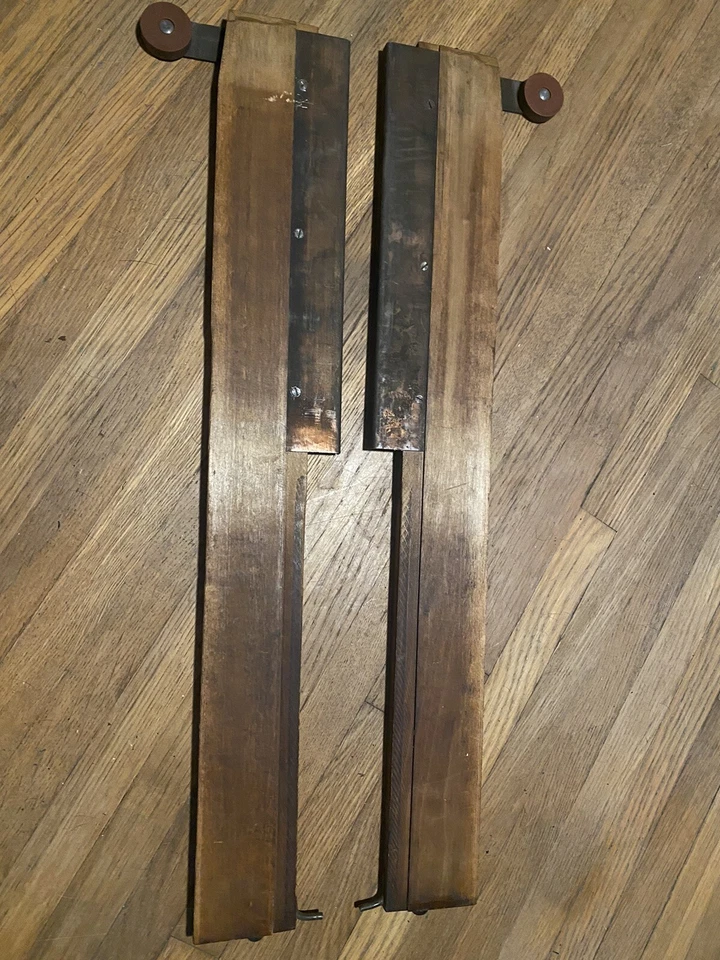 Juego de 2 correderas de cajón archivador de roble antiguo para fabricantes de suela de oficina de biblioteca Foto 2 de 3