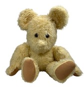 Vintage Mohair Teddy Bear 17" Plush Jointed Beige Yellow