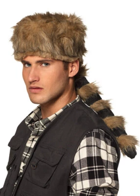 BOLAND Davy Crockett Style Alaska Hunter Fake Fur Hat Fancy Dress American Frontier USA