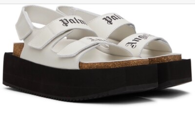  PALM ANGELS Off-White Platform Birck Sandals size 36