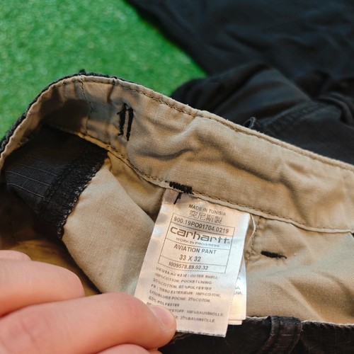 Carhartt Wip Aviator Pants Mens 33x32 black straight zip fly cargo utility - Picture 8 of 16
