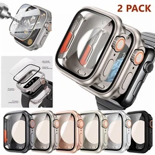 2 Pack For Apple Watch Series 11/10/9/8/7/6/SE 46/45/41mm Case Screen Protector