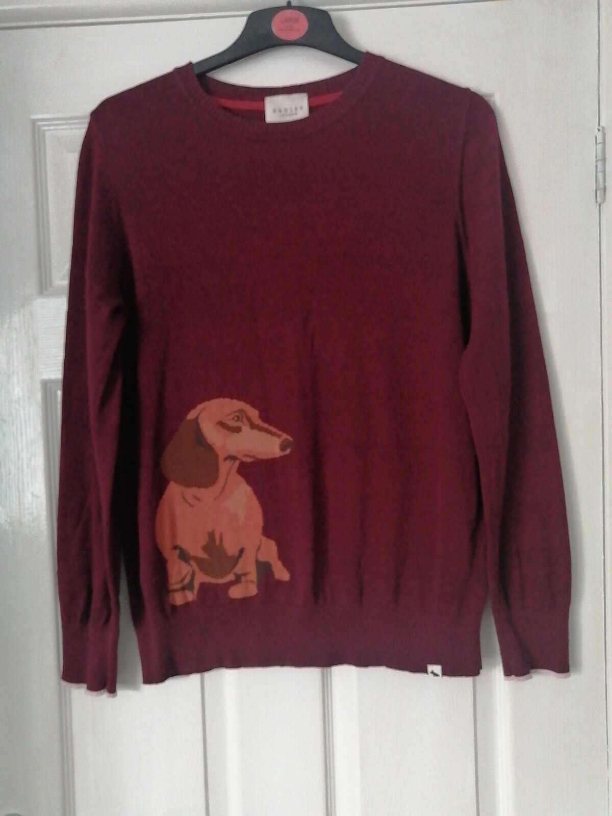 RADLEY LADIES L UK16 MAUVE COTTON KNIT SAUSAGE DOG JUMPER eBay