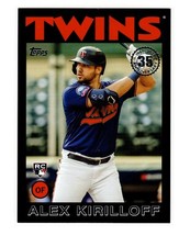 Alex Kirilloff RC 2021 Topps 86B-48 1st RC 1986 Topps Black Parallel #/299 Twins