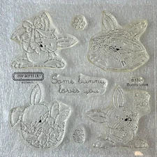 My Acrylix Bunny Love B1324 Spring Easter Decorative Stamps CTMH