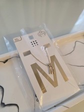 Neckkace - gold-plated initial "M" pendant necklace.Brand New