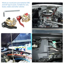 Battery Connector Positive Negative Brass Quick Release 4 Way Car Truck Bat NTDU