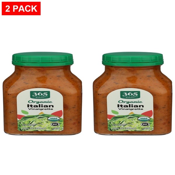 Whole Foods Market, vinagreta italiana orgánica, 12 fl oz - Paquete de 2