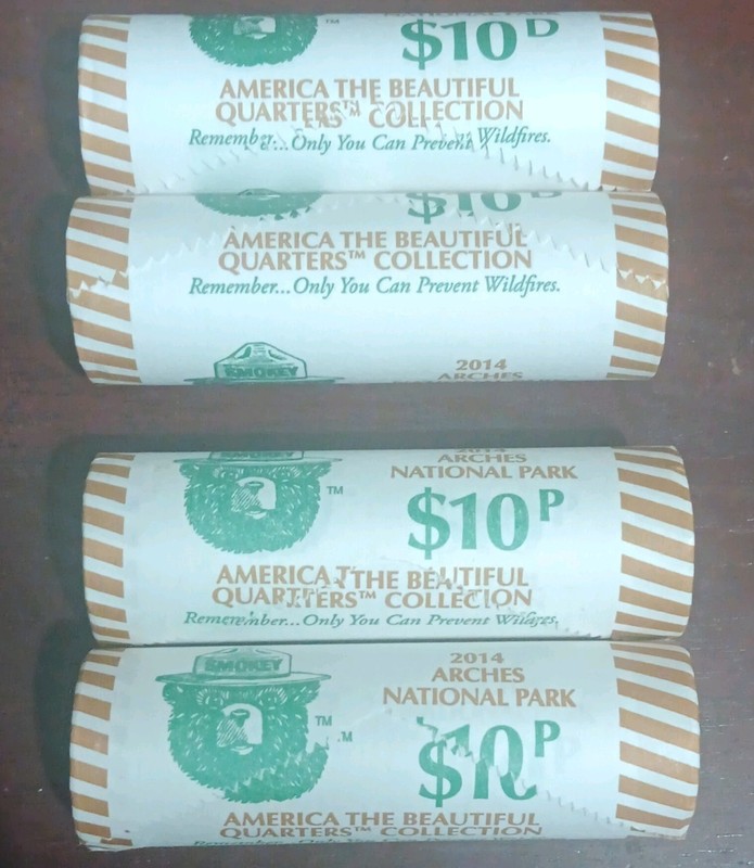 2014-P&D Arches National Park ATB Mint Quarter Rolls ($40 Total)  