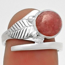 Natural Rhodochrosite Argentina 925 Sterling Silver Ring s.7 Jewelry R-1410