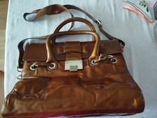 jimmy choo bag brown gold lacquered used see photo 36/30/13 m with long strap
