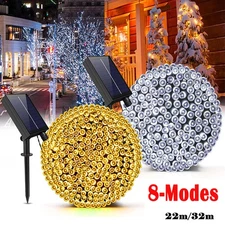 200-300 LED Solar String Lights 8 Modes Auto On/Off Garden Party Xmas Decoration