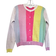 Stella McCartney girls colorblock metallic trim cardigan sweater size 12