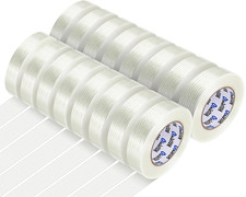 16 Rolls Strapping Tape 1 Inch X 60 Yards 5.5 Mil Fiberglass Filament Packing Ta