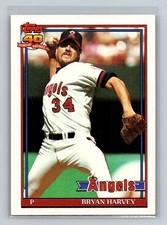 1991 Topps #153 Bryan Harvey California Angels Baseball Card