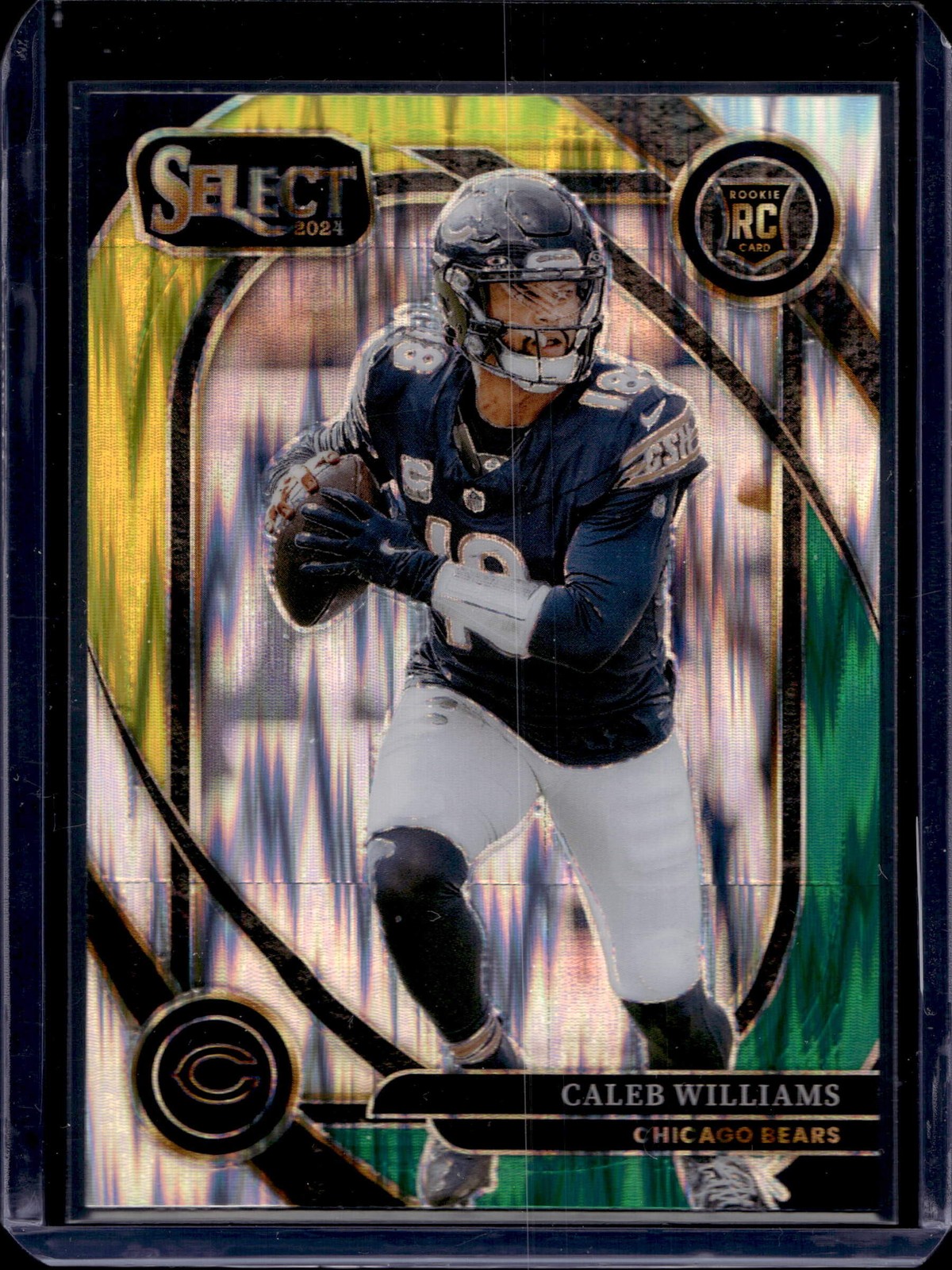 2024 Panini Select #216 Caleb Williams Green & Yellow Prizm Shock