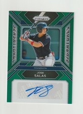 Jose Salas Minnesota Twins 2024 Panini Prizm GREEN RC Rookie Auto Card #SS-JS. rookie card picture